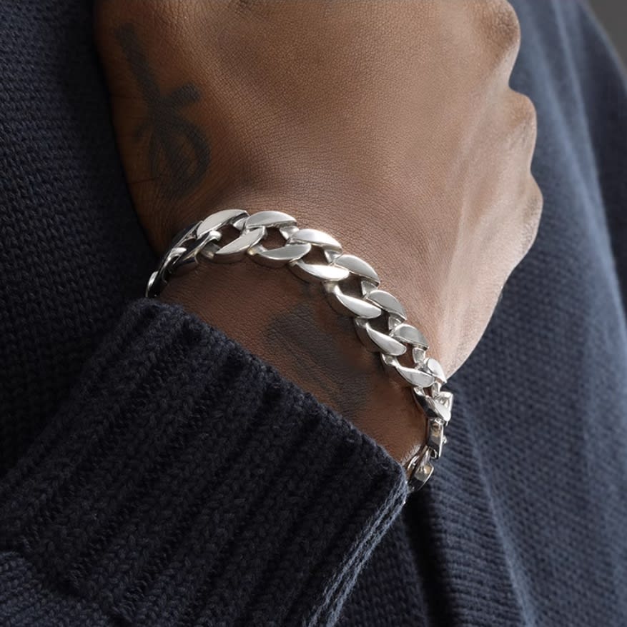 S925 Sterling Silver 13mm Thick Cuban Bracelet view 3