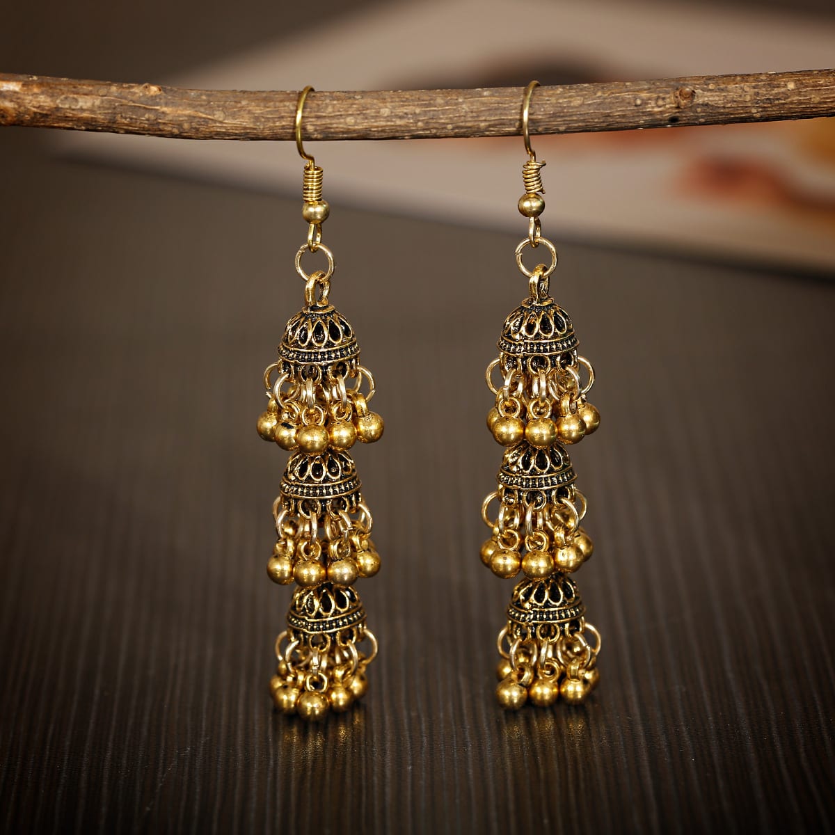 Fashion Retro Bell Tassel Indonesian Ethnic Style Multi-layer Earrings view 1
