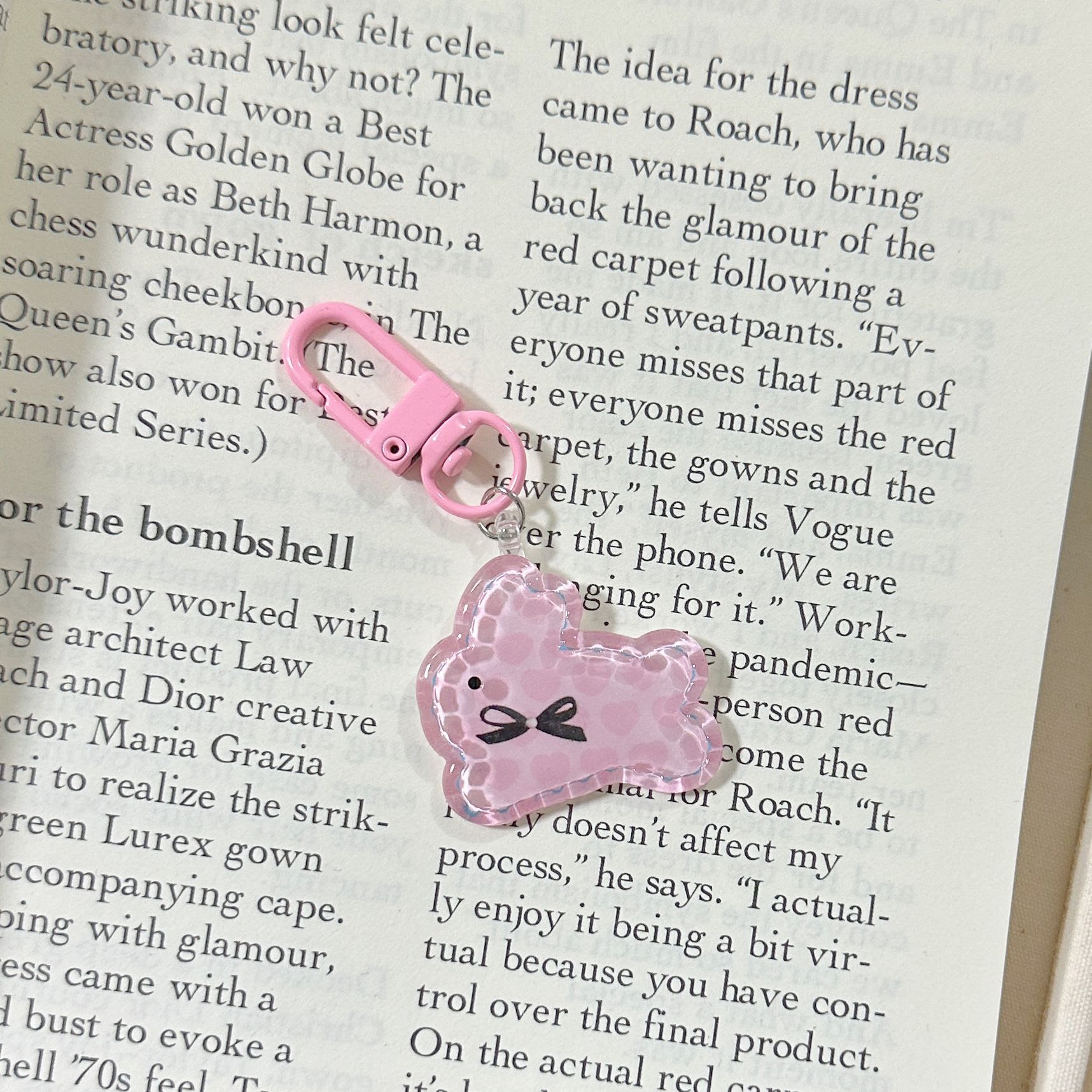 Transparent Five Rabbit Keychain Ins Sweet Girl view 8