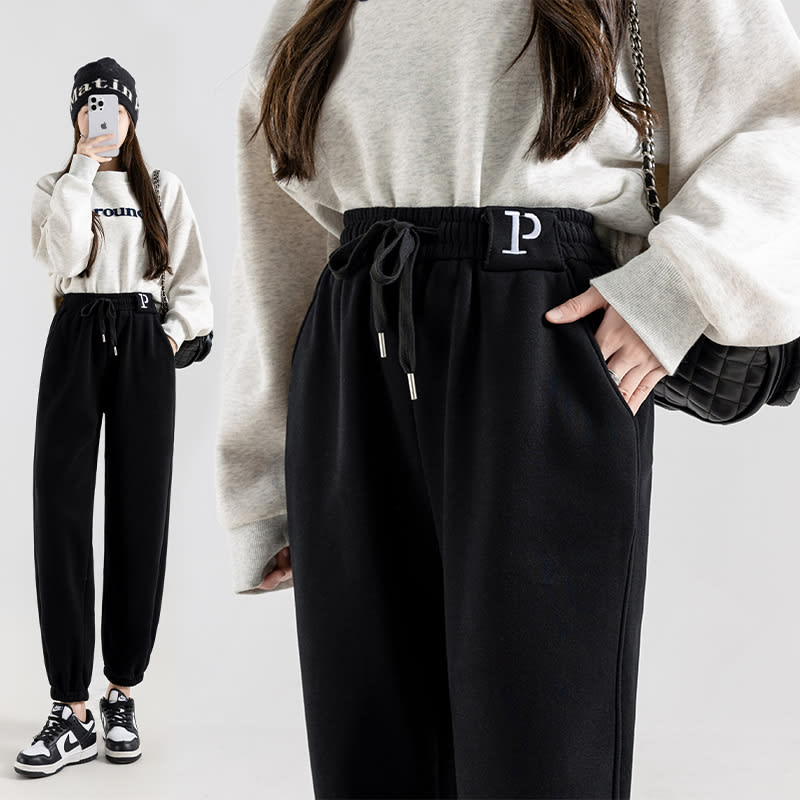 Fleece-lined Casual Harem Pants For Women view 7