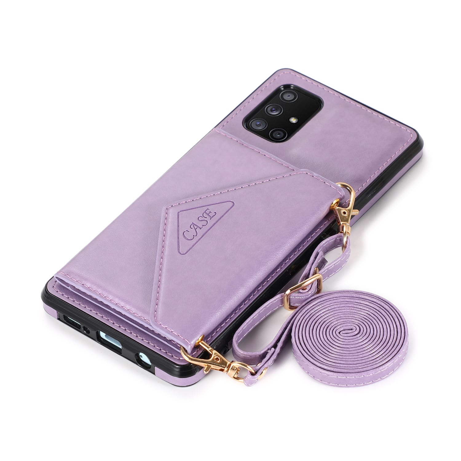 Triangle Slope Over One Shoulder Mobile Phone Multi-function Cover Wallet Card Leather Case view 11