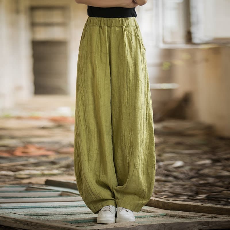 Tie-dyed Old Padded Fleece Trousers Winter Cotton And Linen Women's New view 23