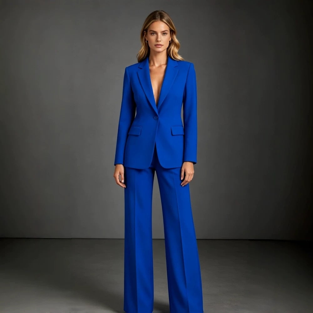 Women's Casual Suit Set - Slim Fit Blazer and Dress Pants Two Piece Office Outfit view 7