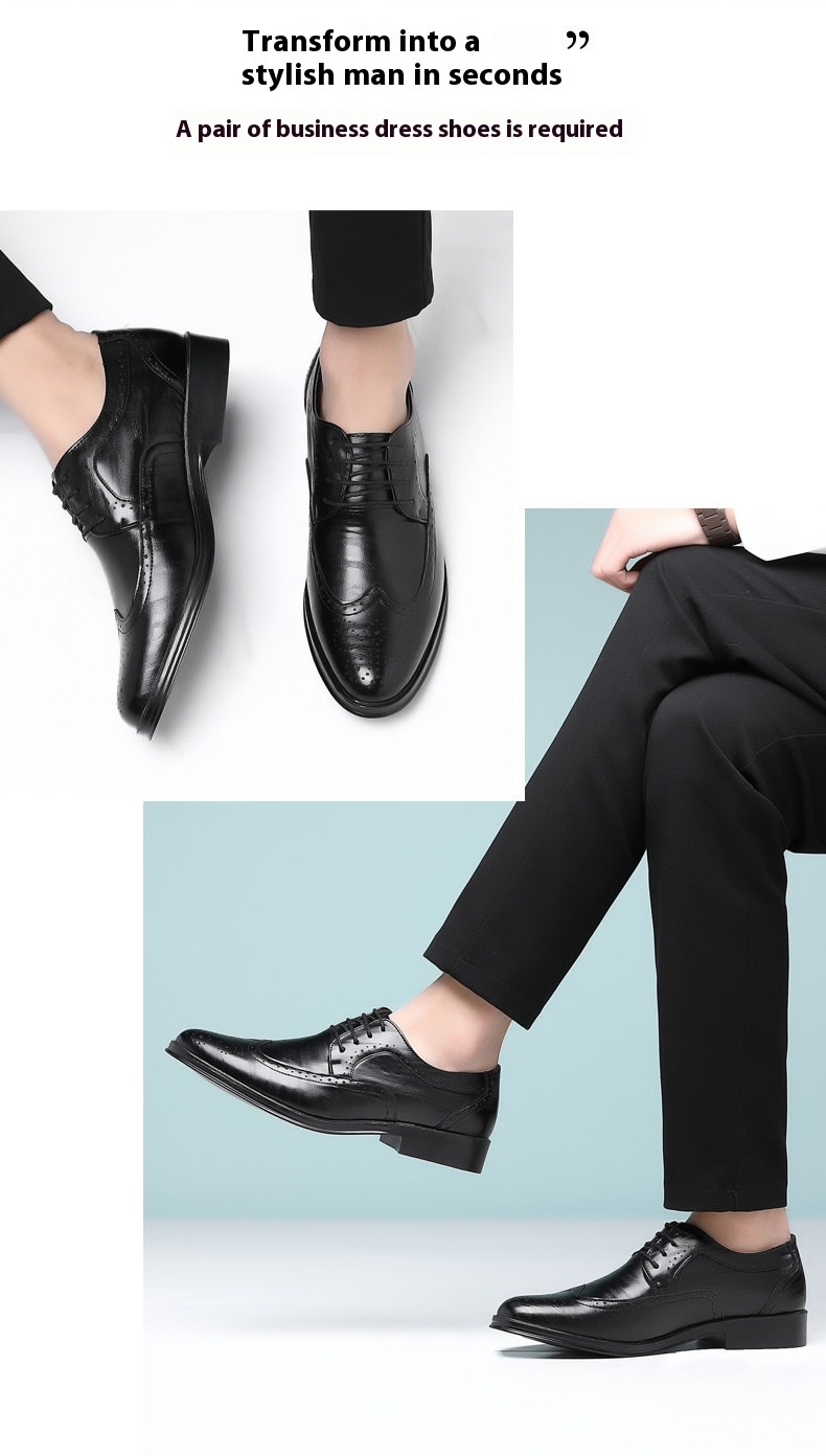 Block Carved Casual Leather Shoes For Men view 27