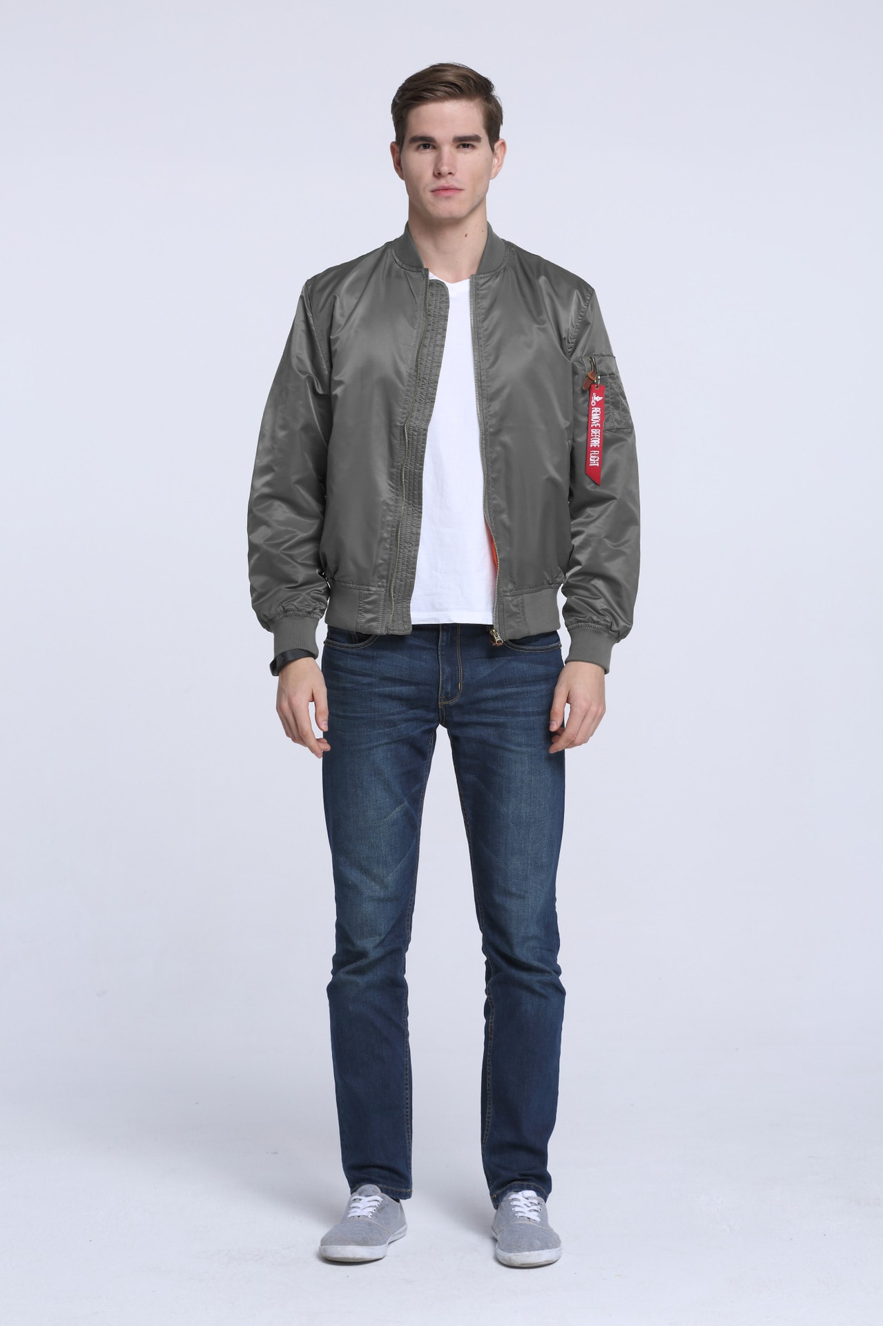 Men's Sports Casual Stand Collar Air Force MA1 Pilot Jacket Men's Baseball Jersey view 2