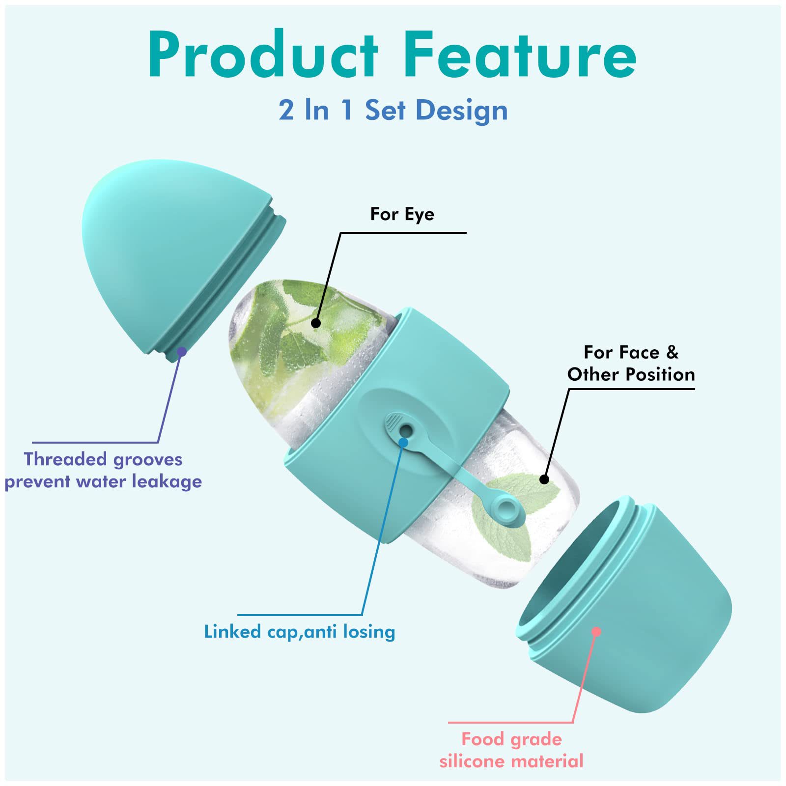Silicone Ice Face Roller Contour Shrink Pores Remove Dark Circles Massage Skin Beauty Facial Roller For Eyes Neck Skin Care Tool view 12