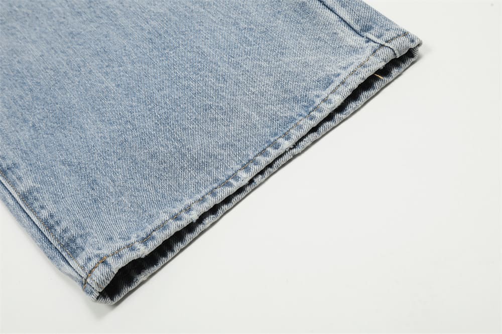 Fashion Knee Hole Denim Trousers Men view 10