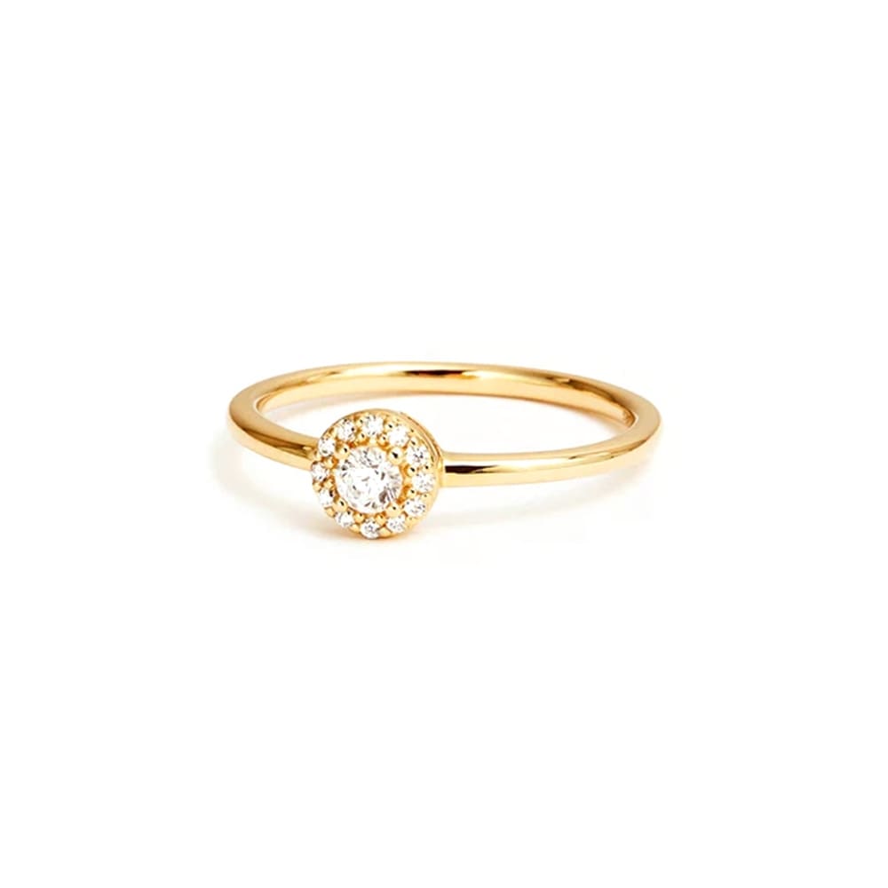 Wind Rounded Corner Moissanite Ring 18K Gold view 4