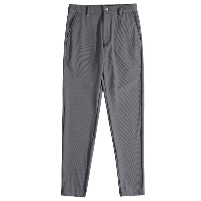 Men's Casual Straight-leg Dark Pattern Ice Silk Cropped Pants view 2