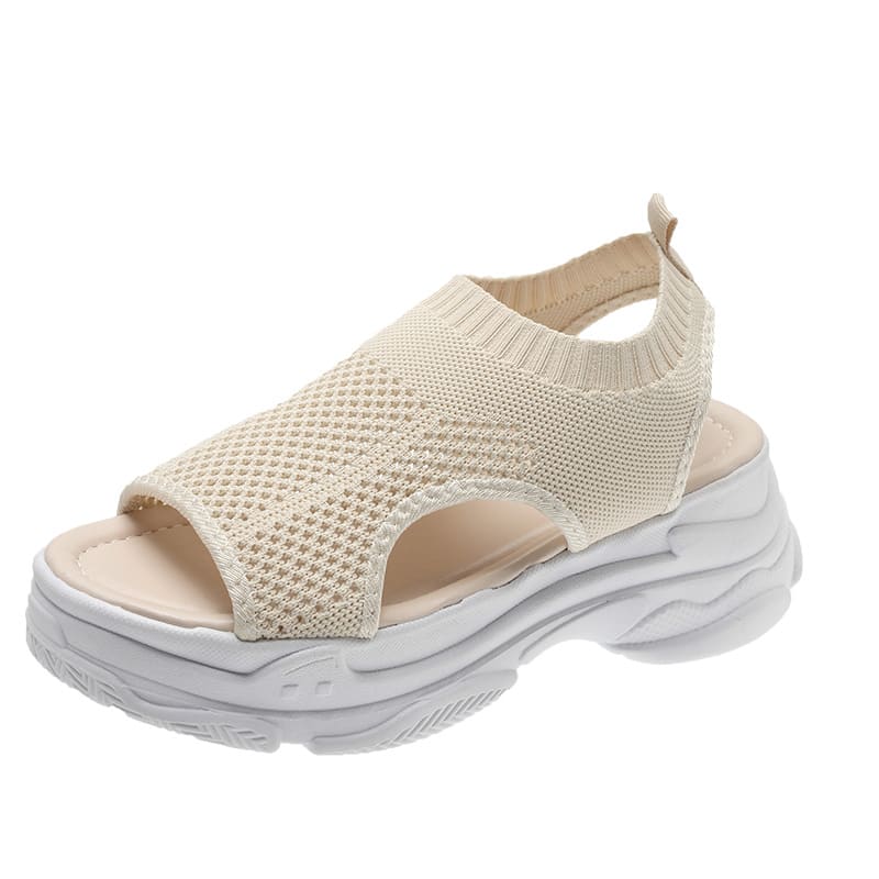 Thick-soled Leg-shaping Knitted Latest Trendy Style Sports Platform Not Tired Feet Comfortable Sandals view 4