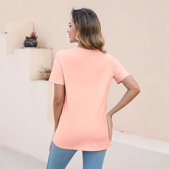 European And American Style Women Round Neck Loose Fashion Casual Short Sleeve view 4