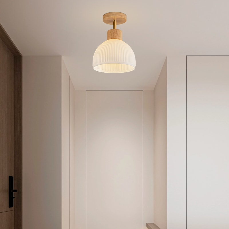 Nordic White Cream Silent Balcony Ceiling Lamp view 3