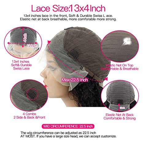 12a Water Wave Human Hair 13x4 Lace Front Wig view 5