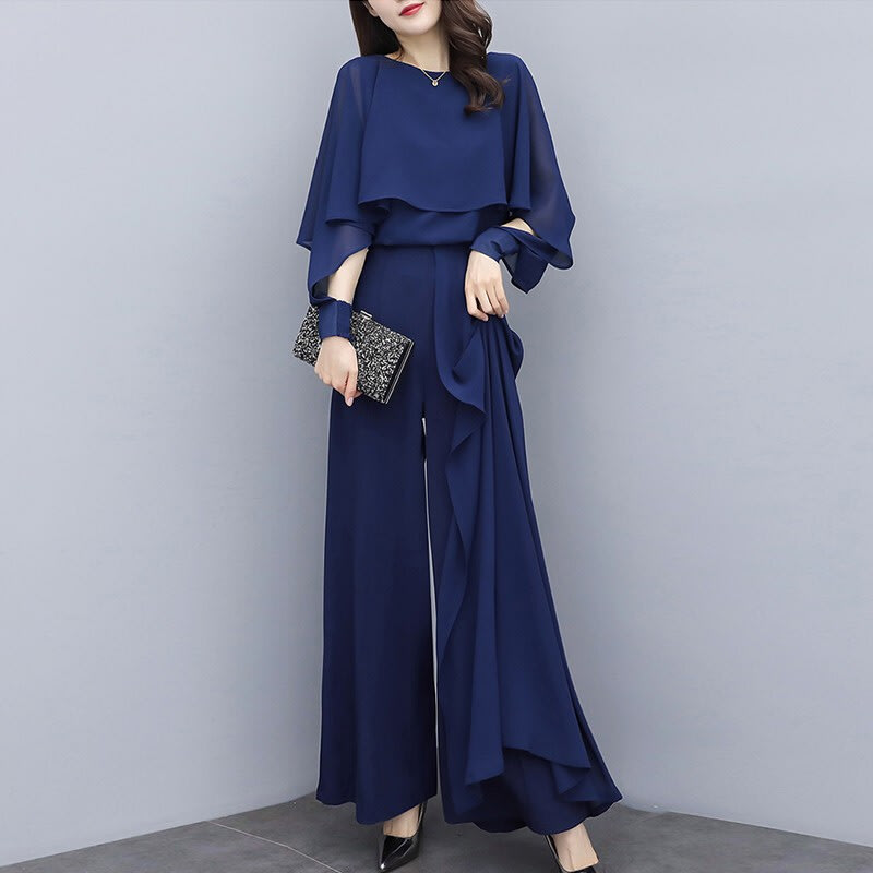 Casual Fashionable Wide Leg Pants Suit Women view 4