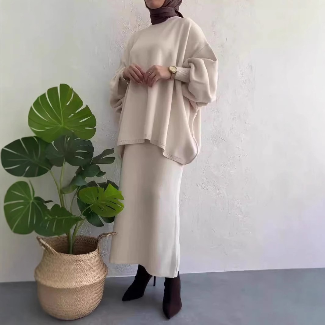 Women's Fashion Loose And Warm Knitting Suit view 5
