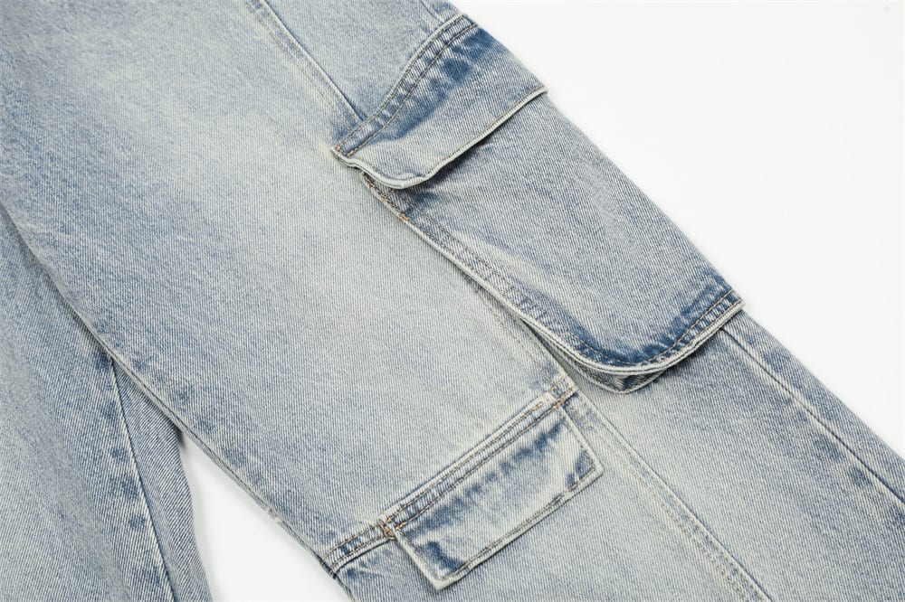 Punk Overalls Denim Trousers Men's Fashion Brand Stitching view 15