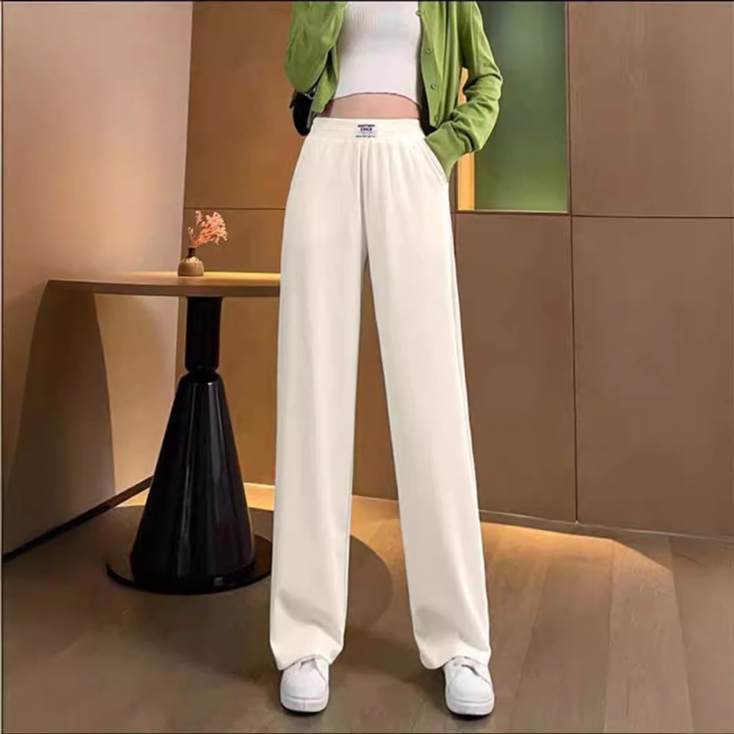 Women's SpringSummer High Waist Drooping Ice Silk Thin Pants view 2