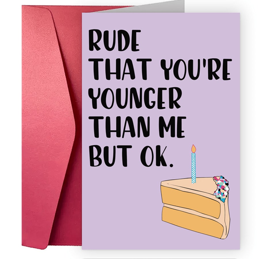 Birthday Greeting Card Funny Greeting Card Funny Text Cartoon Greeting Card view 9