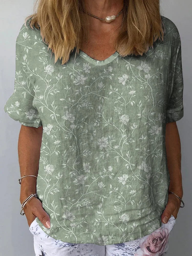 Women's Collarless Polyester Printed Top view 6