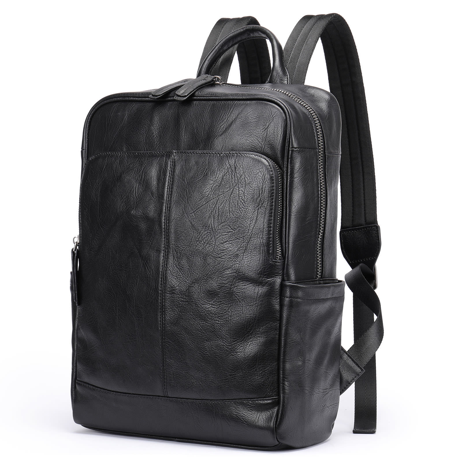Genuine Leather Men's Backpack Business view 4