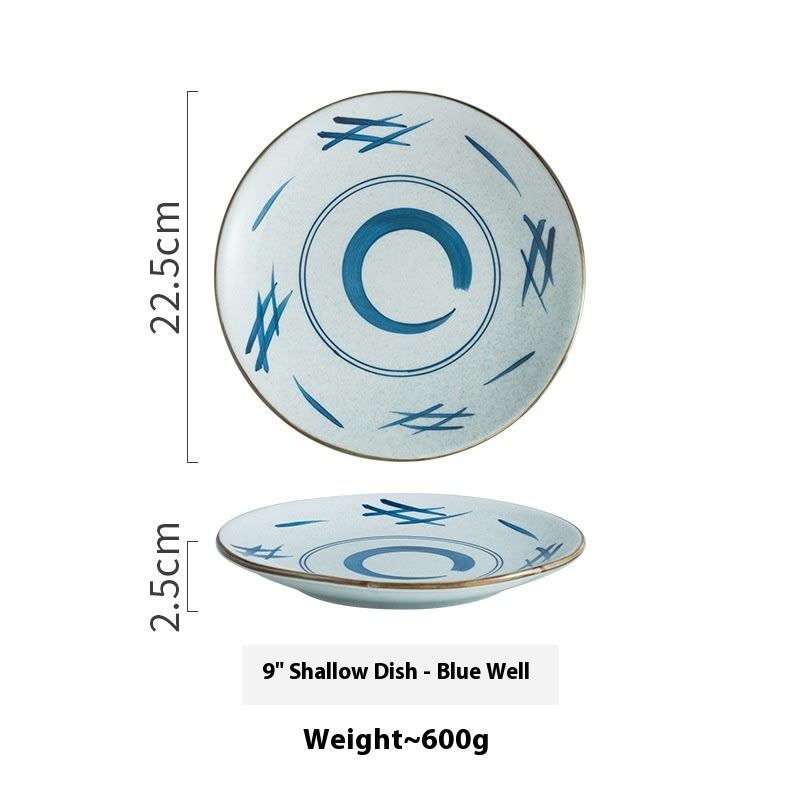 Creative Ceramic Round Shallow Household Western Cuisine Steak Plate view 32