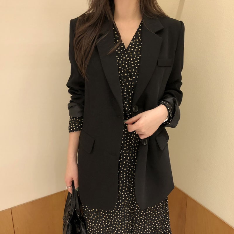 Mid-length Suit Coat Female Casual Suit Top view 2