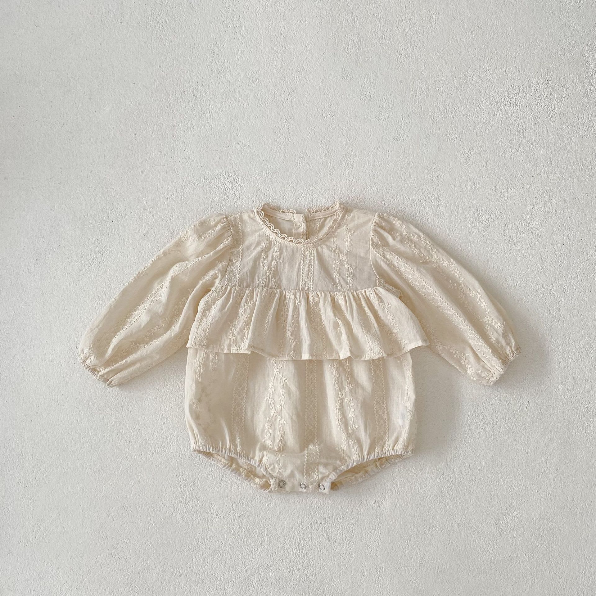 New Lady Puff Sleeve Small Skirt Design Sense Long Cuff Jumpsuit Baby Girl view 2