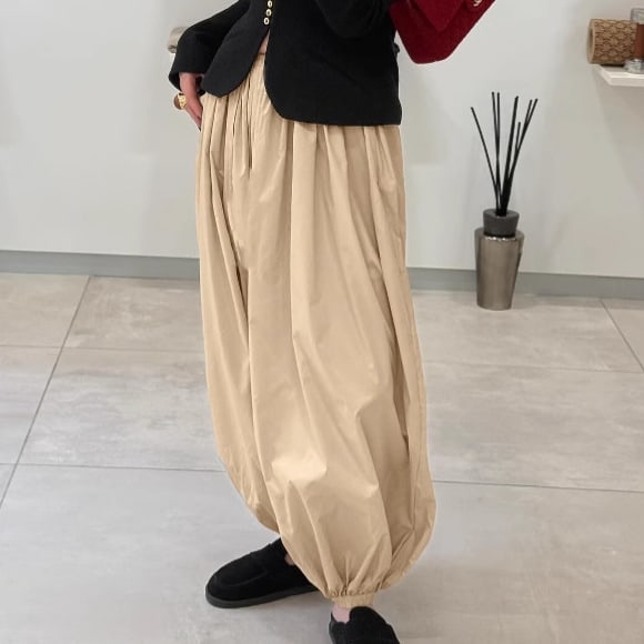 High Waist Pure Color Ankle-tied Wide Bloomers Harem Pants view 4