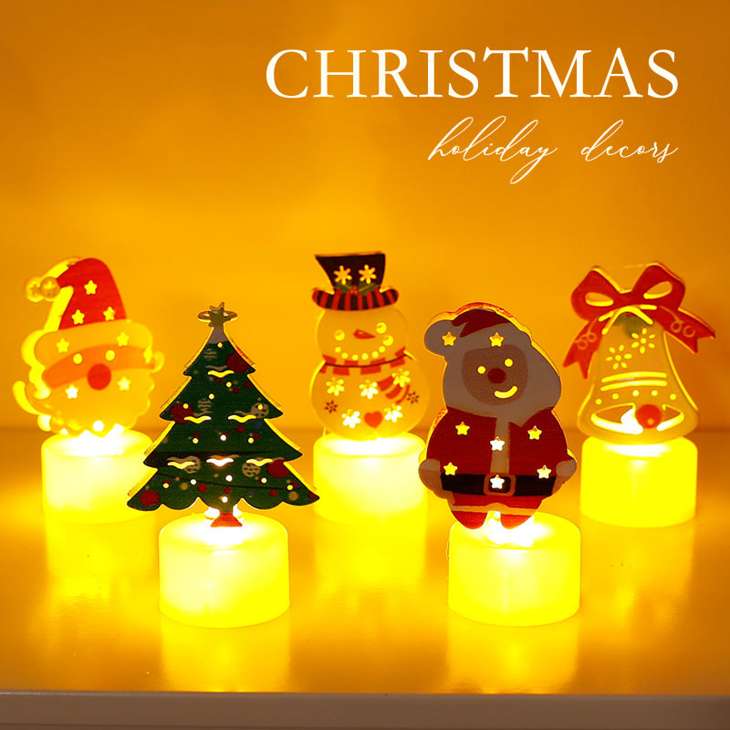LED Electronic Candle Lights Christmas Trees Santa Claus Snowmen Creative Candles Small Night Lights Home Decorative Ornaments view 18
