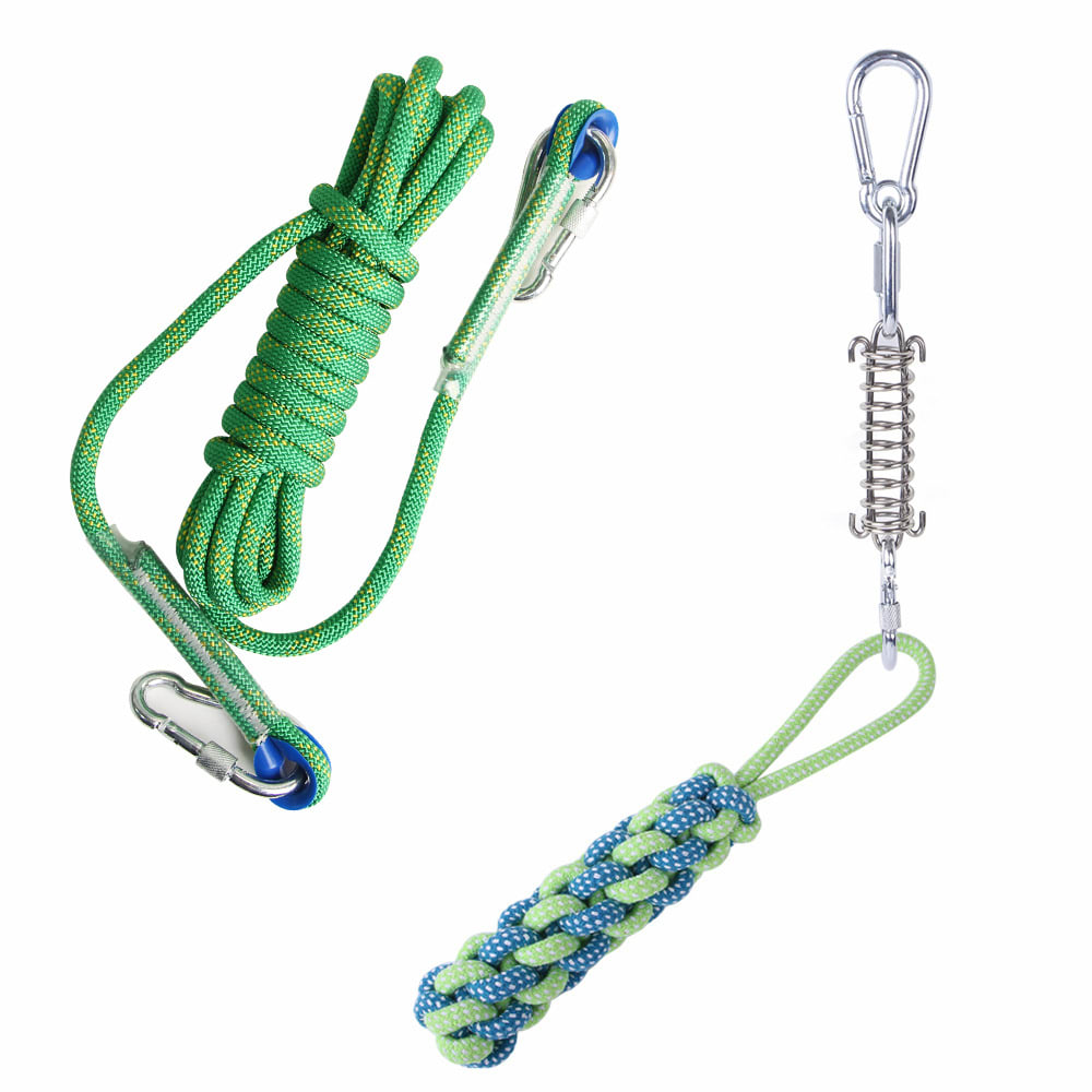 Outdoor Funny Dog Toy Stainless Steel Spring Suspension Cotton String Households Outdoor Toy Training view 24