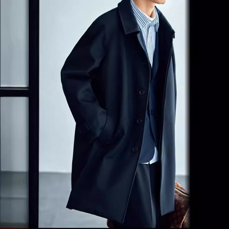 Wool Profile Trench Coat Raglan Sleeve view 5