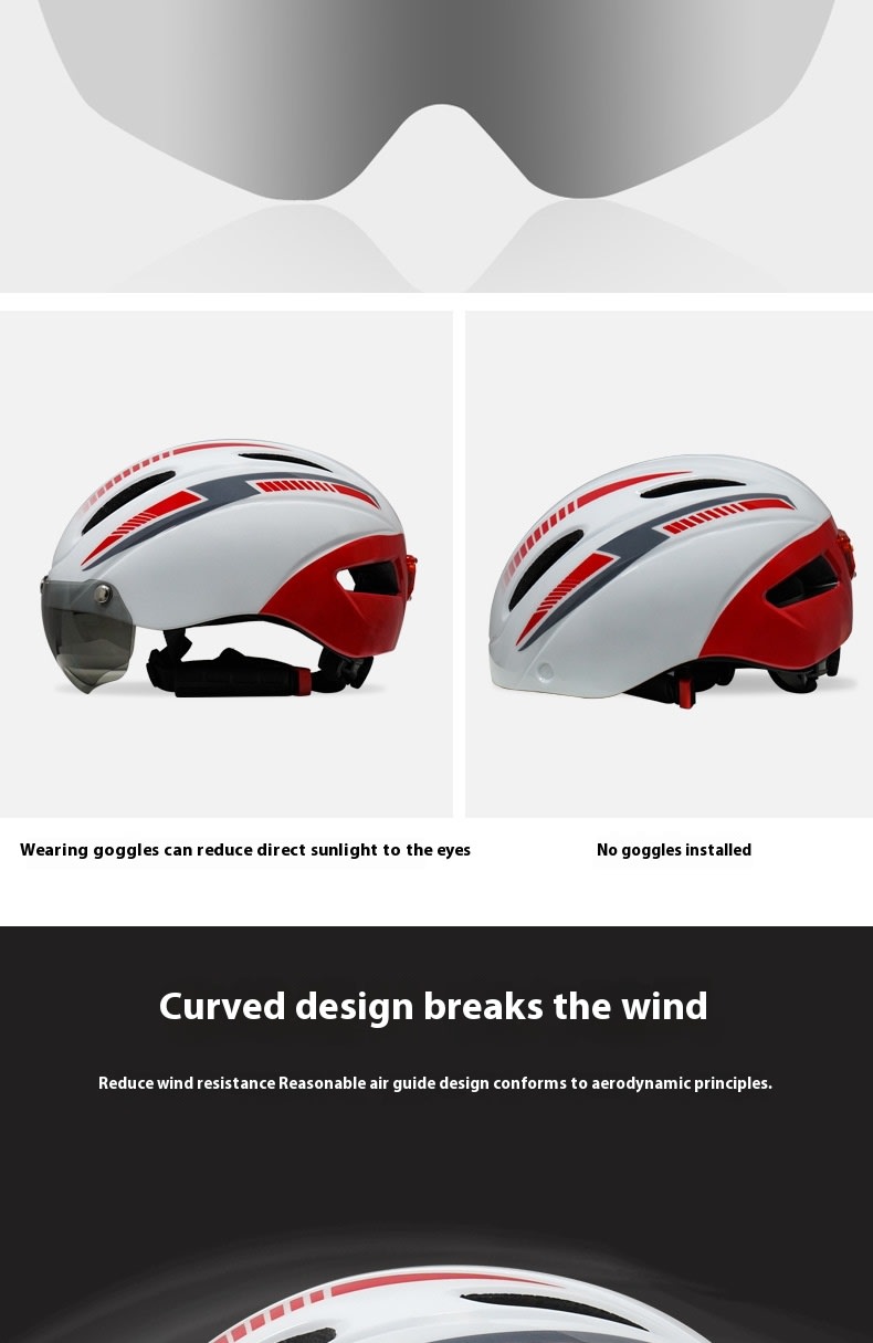 Bicycle Helmet Riding Helmet Sports Helmet Goggles Riding Helmet Restraint Taillight view 6