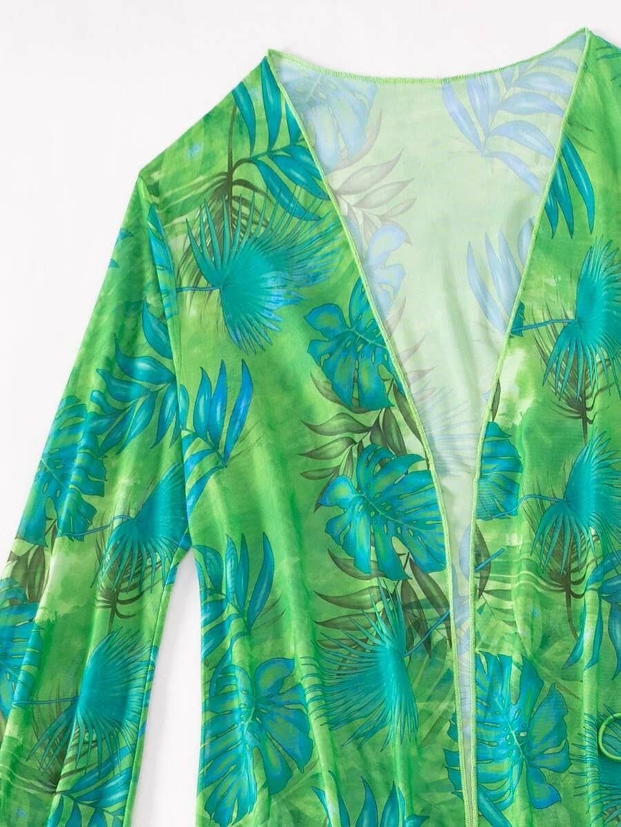 Split Long Sleeve Ins Blouse Banded Bikini view 11