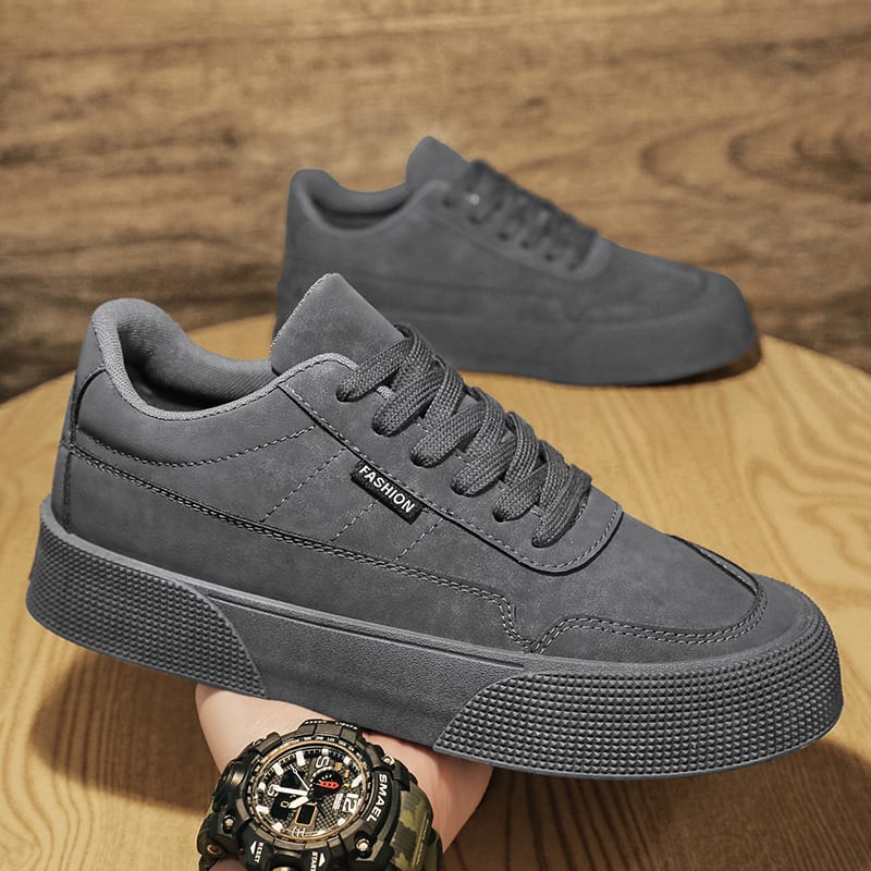 Casual Board Flat Shoes Men Breathable Thick-soled Lace-up Sneakers For Walking Running view 7
