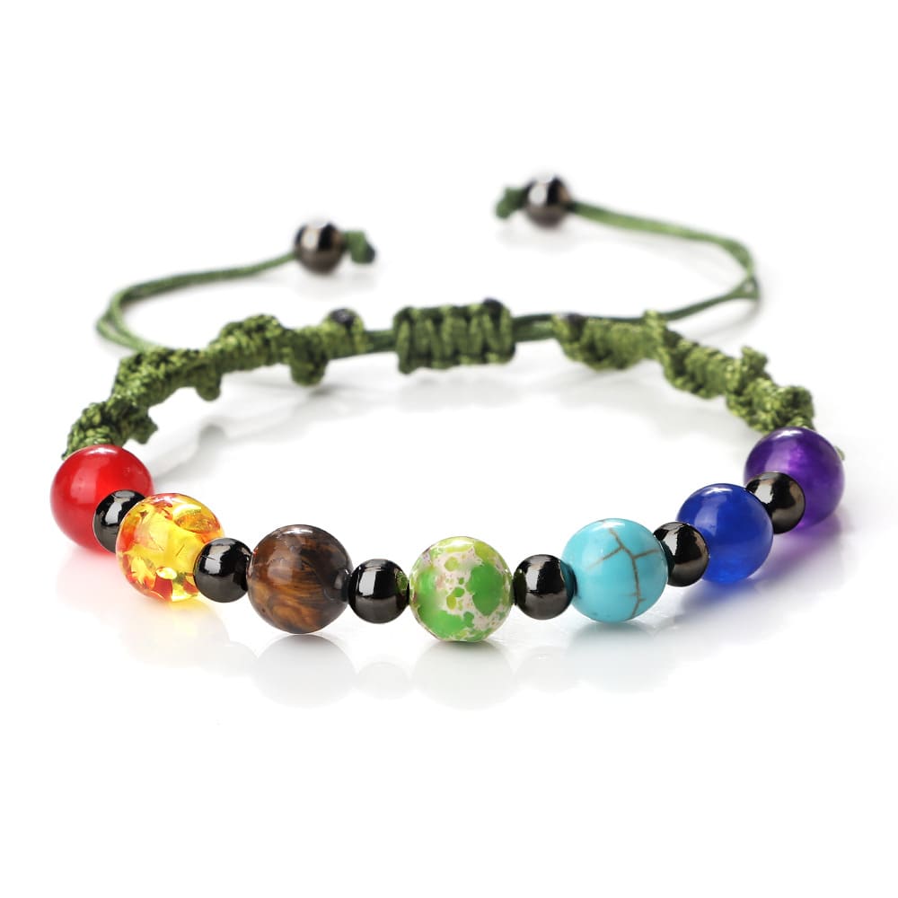 Colorful Stone Beads Bracelet Yoga Woven Hand Strap view 13