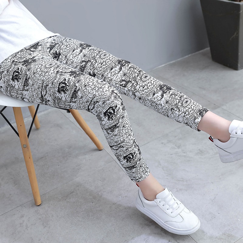 Leggings Modal Cropped Pants Outer Wear Girls' Stretch Tights Classical view 12