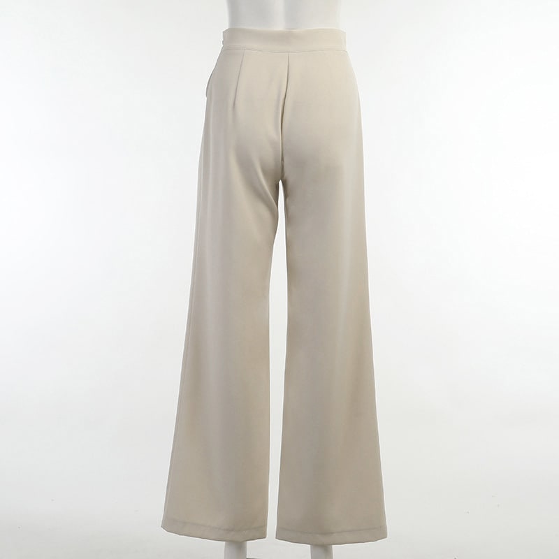 Knitted Casual Sports Trousers High Waist Loose Straight Wide Leg view 21