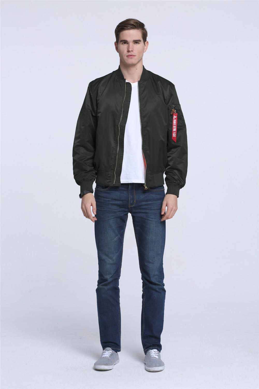 Men's Sports Casual Stand Collar Air Force MA1 Pilot Jacket Men's Baseball Jersey view 14