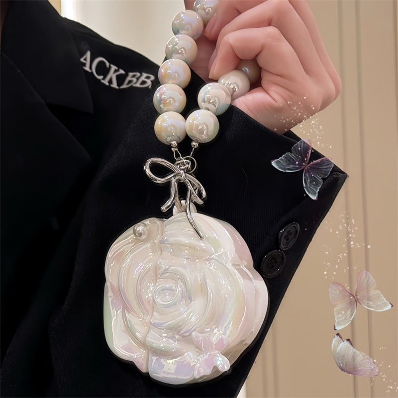 Pearl White Camellia Earphone Case view 1