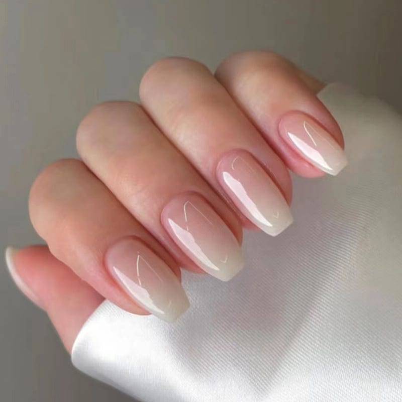 Pink Mid-length Nail Sequins White Cute Sweet And Simple Wear view 3