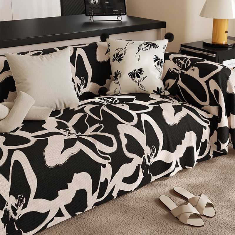 Black Stain-resistant Sofa Living Room Light Luxury Four Seasons Universal Sofa Cushion view 4