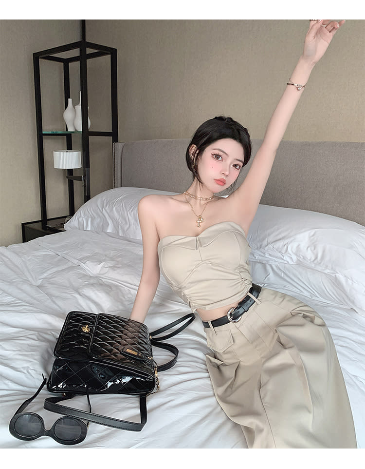 Women's Design Sense Slimming High Waist With Belt Long Skirt Tube Top Two-piece Set view 16