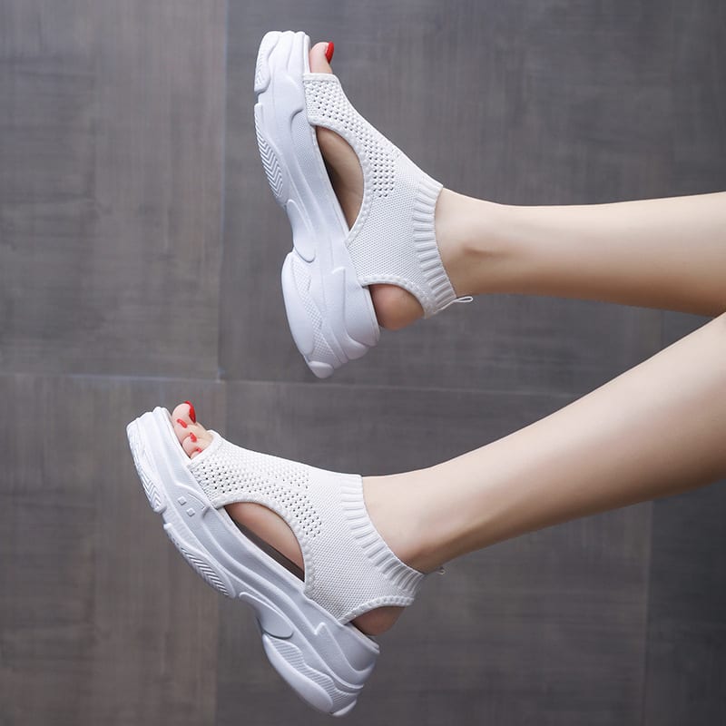 Thick-soled Leg-shaping Knitted Latest Trendy Style Sports Platform Not Tired Feet Comfortable Sandals view 8