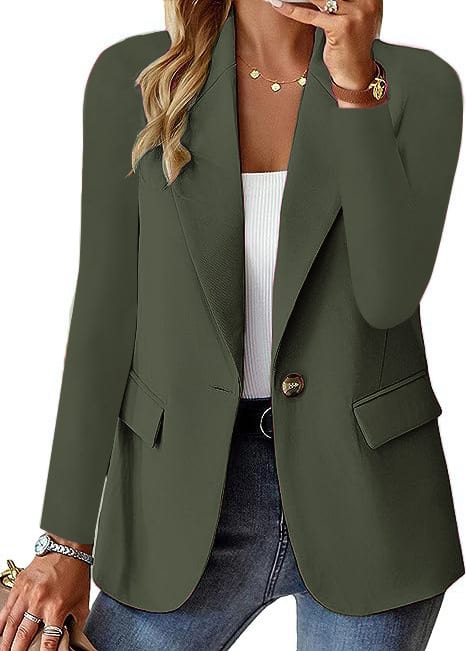 Fashion Casual Women Blazer Long-sleeved Solid Color Casual Cardigan Small Suit Jacket For Women Elegant Office Lady Outerwear view 2