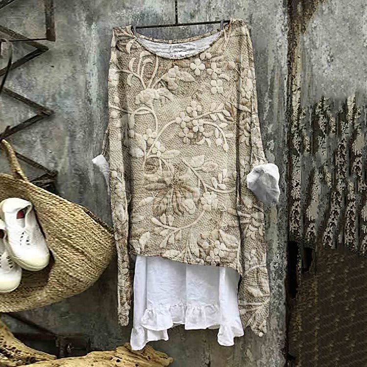 New Casual Long Sleeve Loose Printed Women's T-shirt view 12