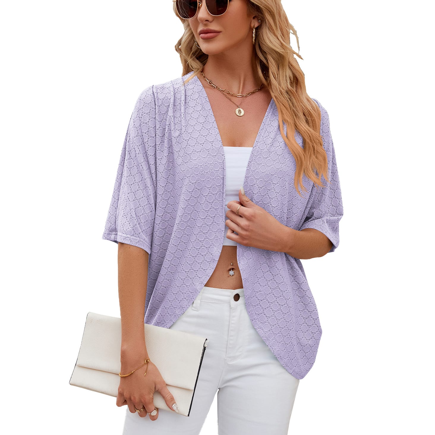 Half Sleeves Cardigan Knitted Cardigan Coat Office Cardigan view 2