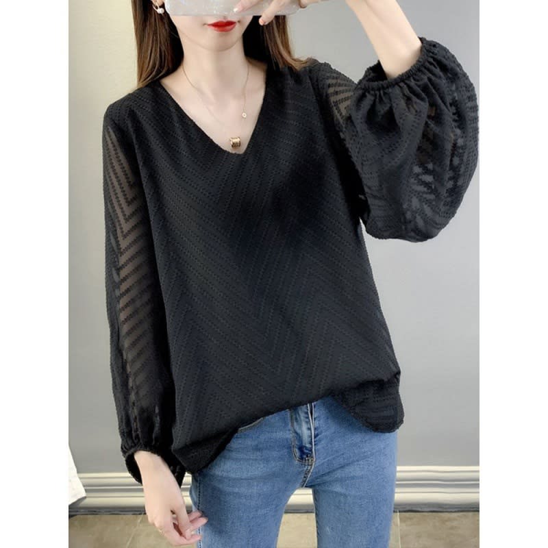 High-end Chiffon Top Fairy Slimming Belly-covering view 4