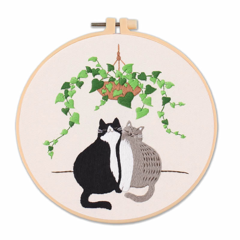 Cat Embroidery Pattern Diy Material Package Kit view 10