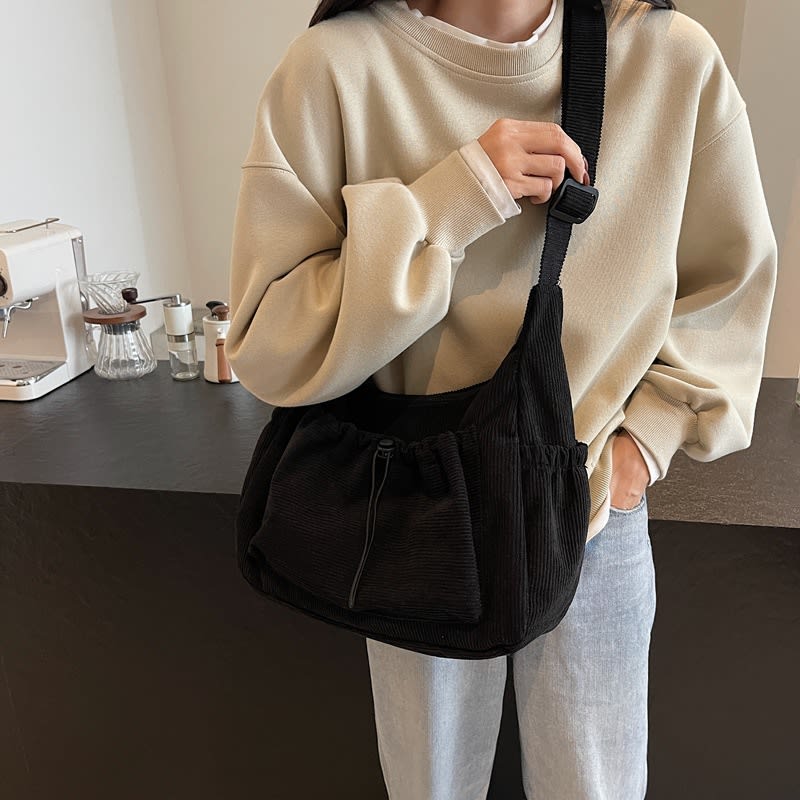 Solid Color Retro Casual Easy Matching Tote Bag view 7