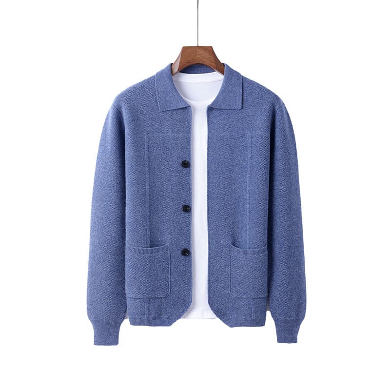 Sweater Men's Lapel Cardigan Pocket view 9